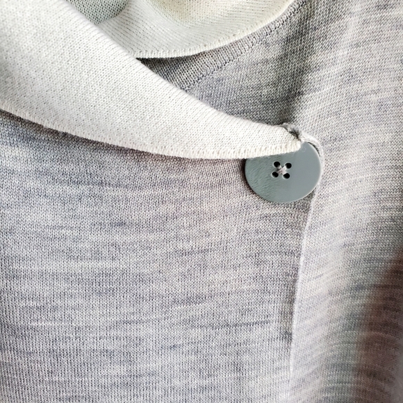 Jones & Co. Merino Wool Blend Grey Longline Cardigan size Small - Picture 3 of 6